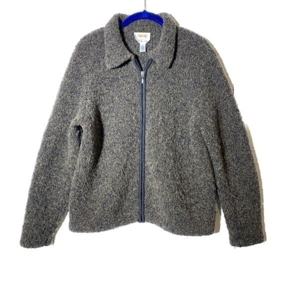 Talbots Collared Wool Zip Up Jacket - image 1